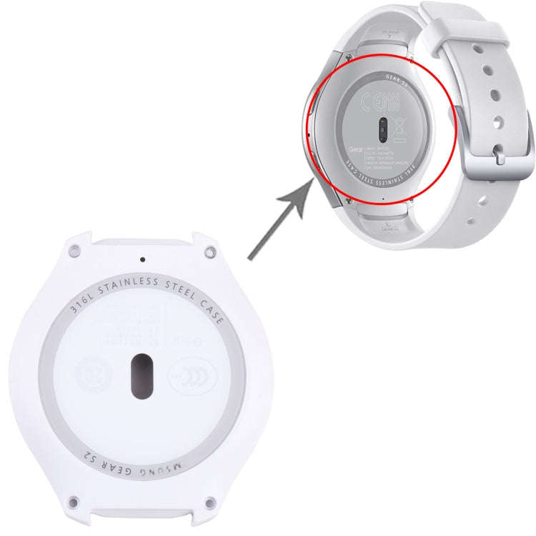 Rear Housing Cover with Glass Lens For Samsung Gear S2 SM-R720 (White)