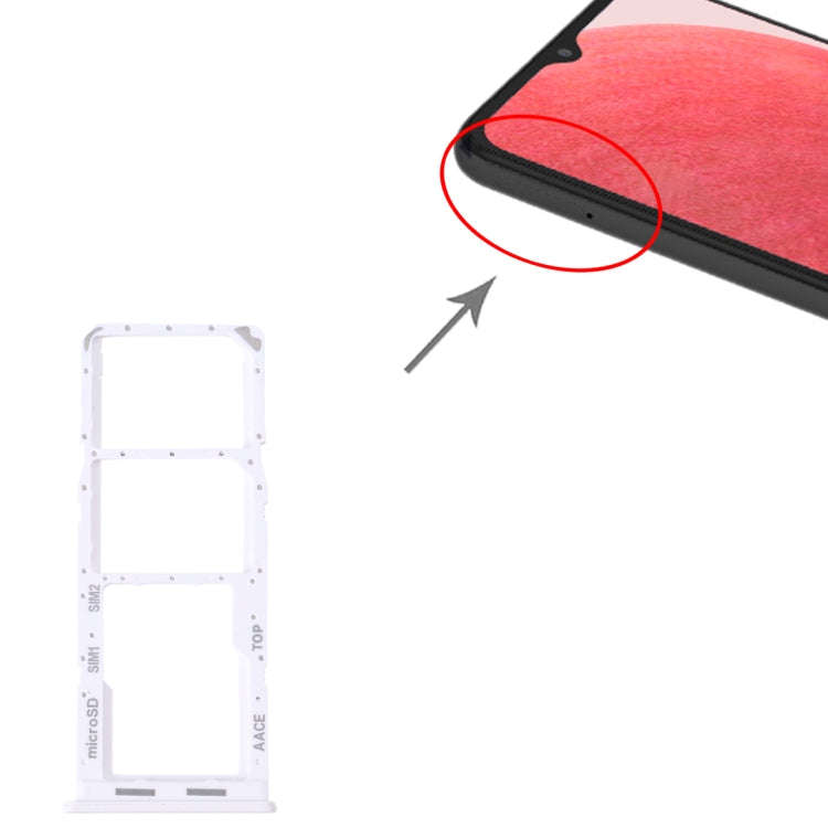 For Samsung Galaxy A13 SM-A135 Original SIM Card Tray + SIM Card Tray + Micro SD Card Tray (White)