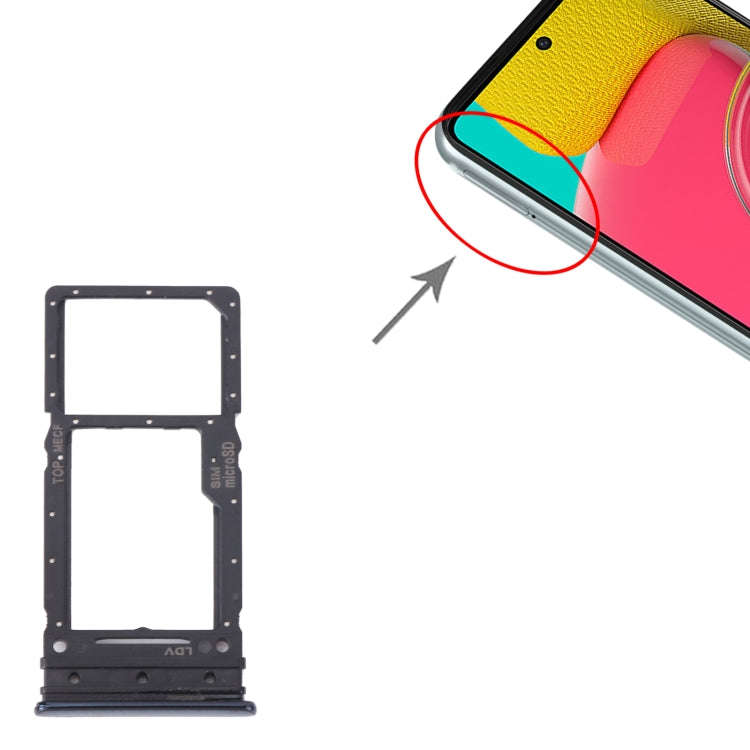 For Samsung Galaxy M53 SM-M536B Original SIM Card Tray + Micro SD Card Tray (Black)