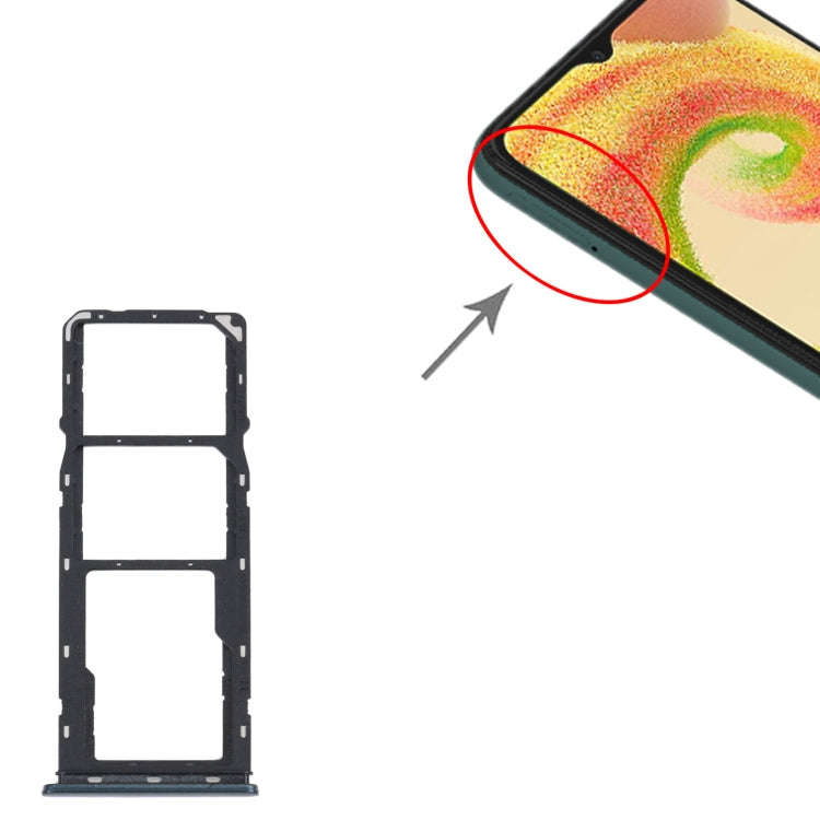 For Samsung Galaxy A04 SM-A045F Original SIM Card Tray + SIM Card Tray + Micro SD Card Tray (Green)