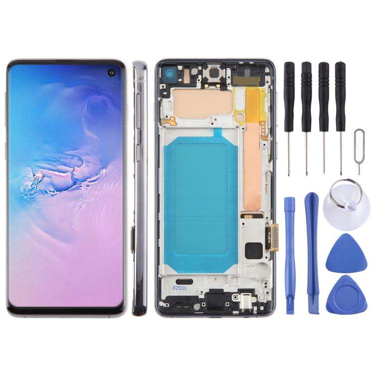 For Samsung Galaxy S10 4G SM-G973F 6.05 inch TFT LCD Screen Digitizer Full Assembly with Frame, N...