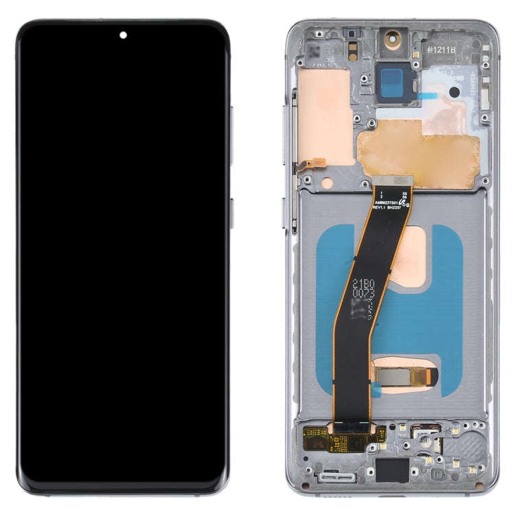OLED LCD Screen For Samsung Galaxy S20 SM-G980 Digitizer Full Assembly with Frame (Grey)