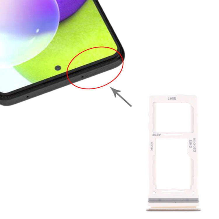 For Samsung Galaxy A72 SM-A725 SIM Card Tray + SIM Card Tray / Micro SD Card Tray (Silver)