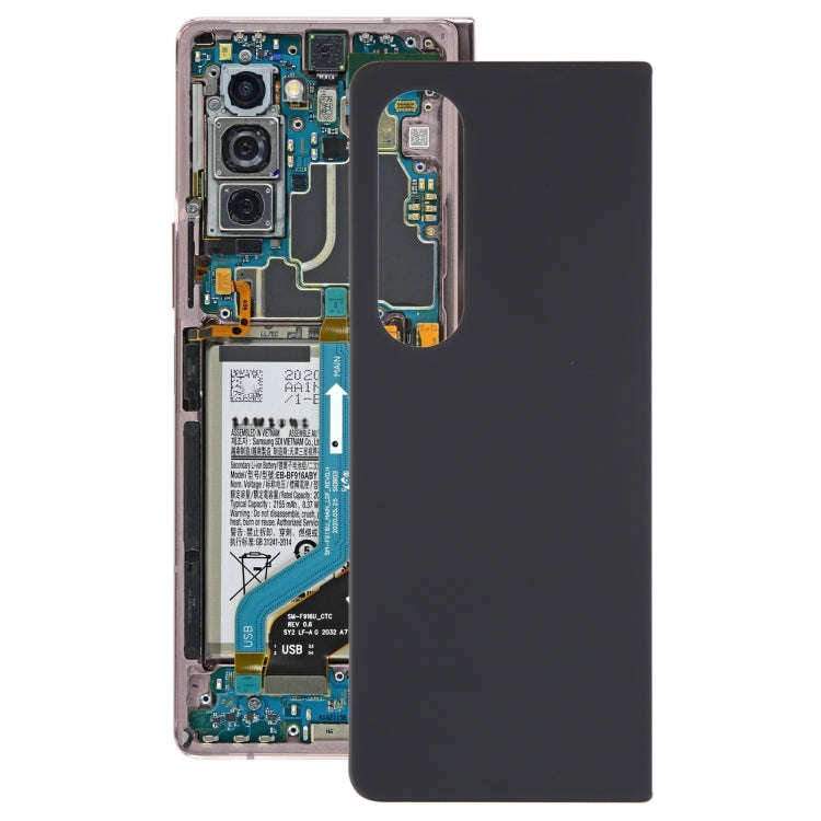 For Samsung Galaxy Z Fold4 SM-F936B Battery Back Cover with Camera Lens Cover(Black)