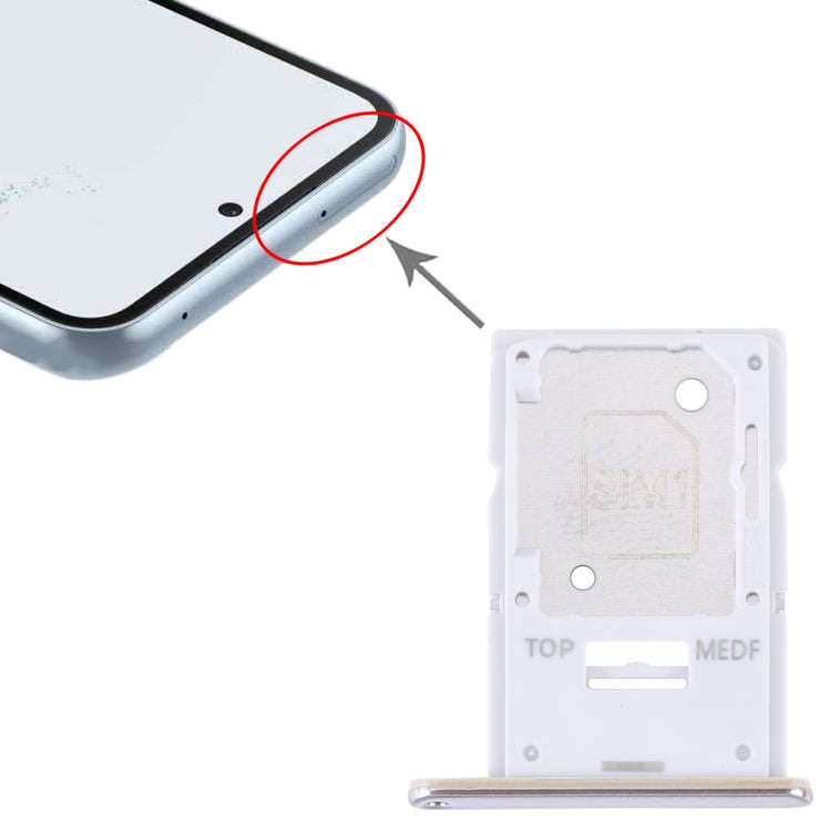 For Samsung Galaxy A54 SM-A546 Original SIM Card Tray + Micro SD Card Tray (Gold)