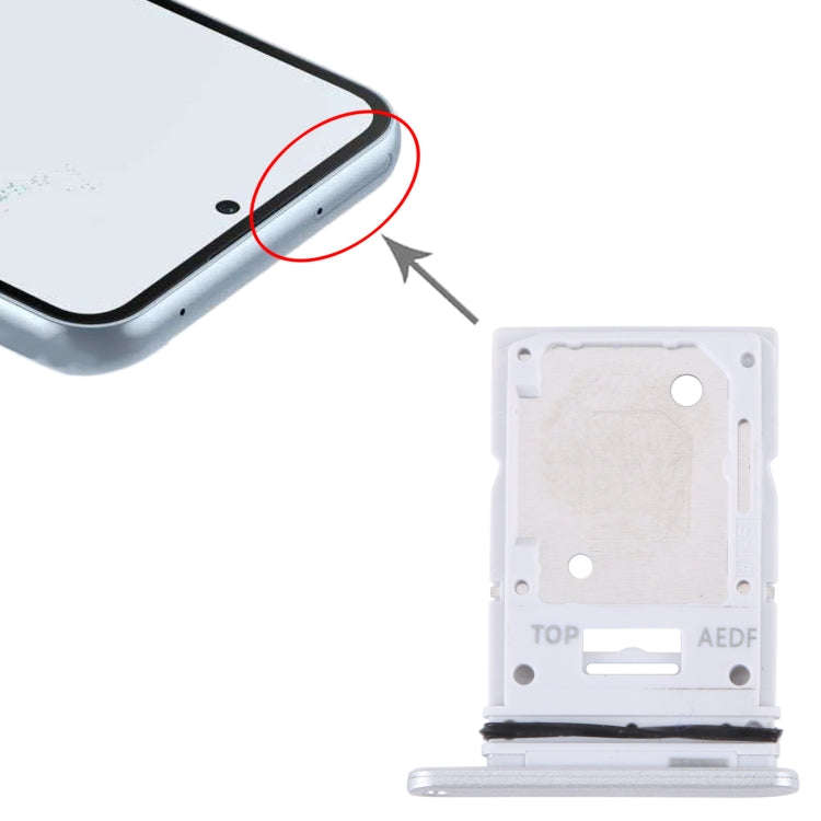 For Samsung Galaxy A54 SM-A546 Original SIM Card Tray + Micro SD Card Tray (Silver)