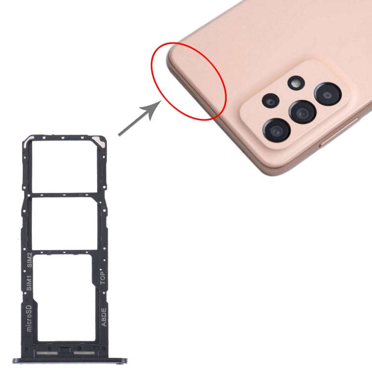 For Samsung Galaxy A24 SM-A245 Original SIM Card Tray + SIM Card Tray + Micro SD Card Tray (Black)