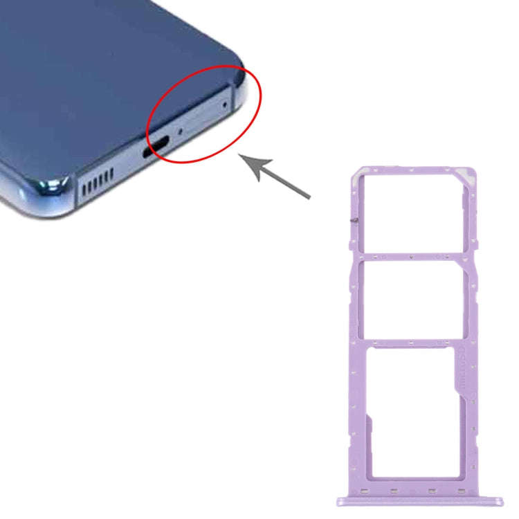 For Samsung Galaxy M04 SM-M045F Original SIM Card Tray + SIM Card Tray + Micro SD Card Tray (Purple)