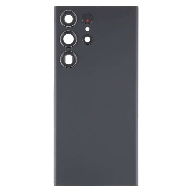 For Samsung Galaxy S23 Ultra SM-S918 Glass Battery Back Cover with Camera Lens Cover(Black)