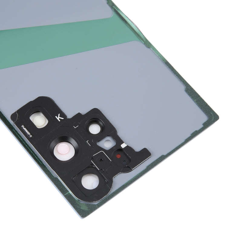 For Samsung Galaxy S23 Ultra SM-S918 Glass Battery Back Cover with Camera Lens Cover(Blue)