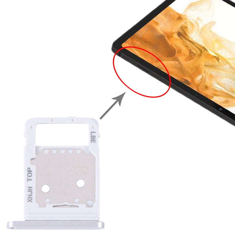 For Samsung Galaxy Tab S8+ SM-X800 Original SIM Card Tray + Micro SD Card Tray (Silver)