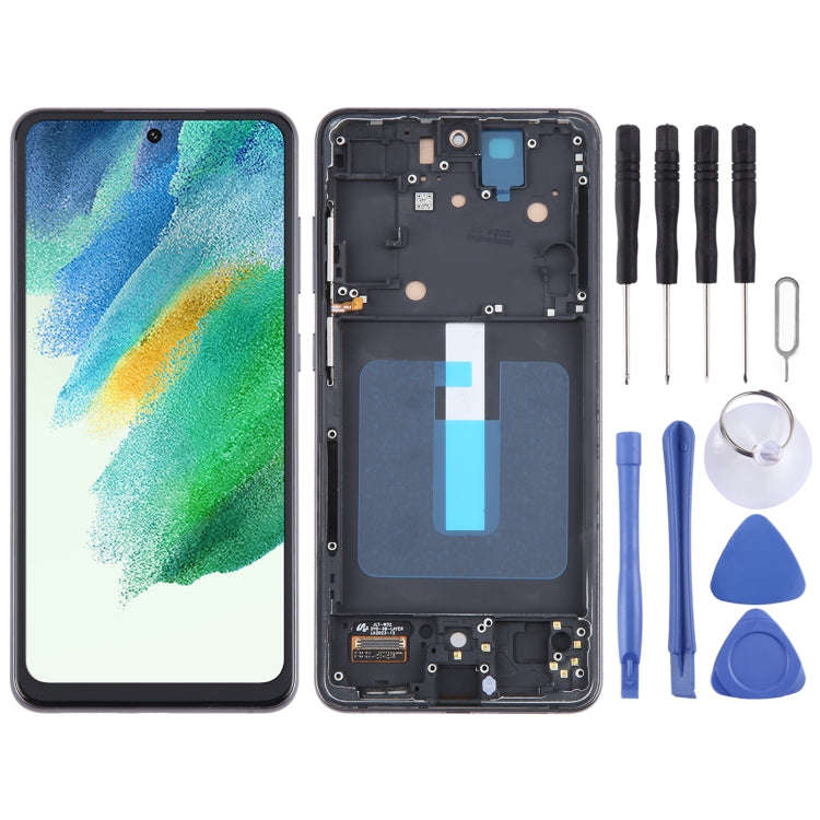 For Samsung Galaxy S21 FE 5G SM-G990B TFT Material LCD Screen Digitizer Full Assembly with Frame,...
