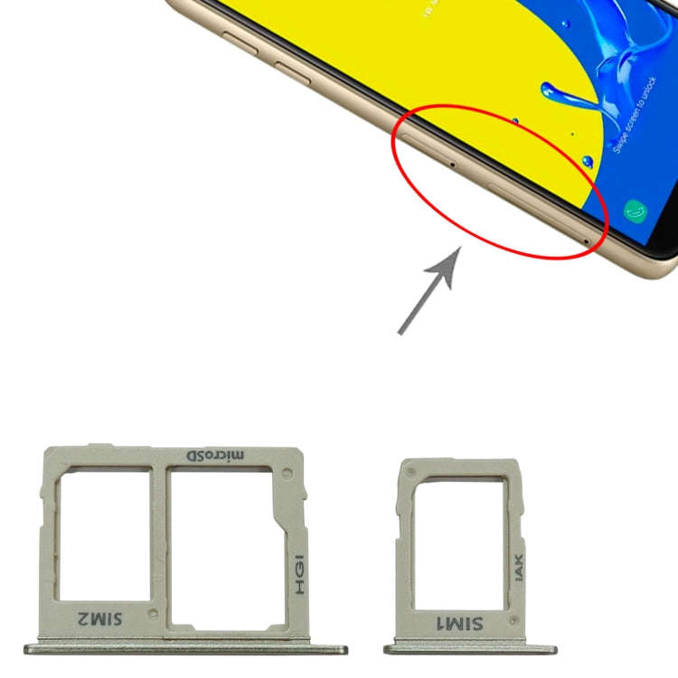 For Samsung Galaxy J6 2018 SM-J600 SIM Card Tray + SIM + Micro SD Card Tray (Gold)