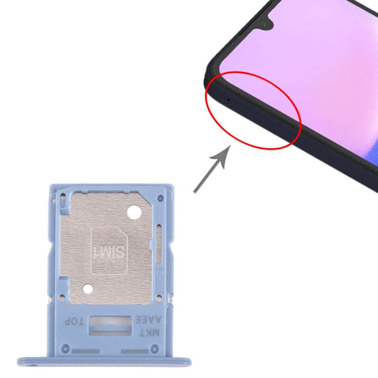 For Samsung Galaxy A15 4G SM-A155F Original SIM Card Tray + SIM / Micro SD Card Tray (Blue)