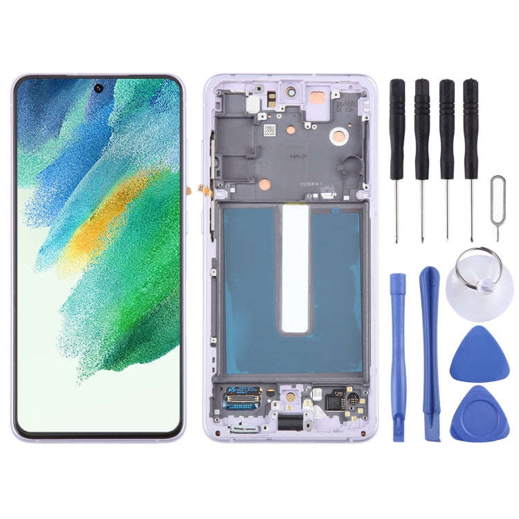 For Samsung Galaxy S21 FE 5G SM-G990B Original LCD Screen Digitizer Full Assembly with Frame (Pur...
