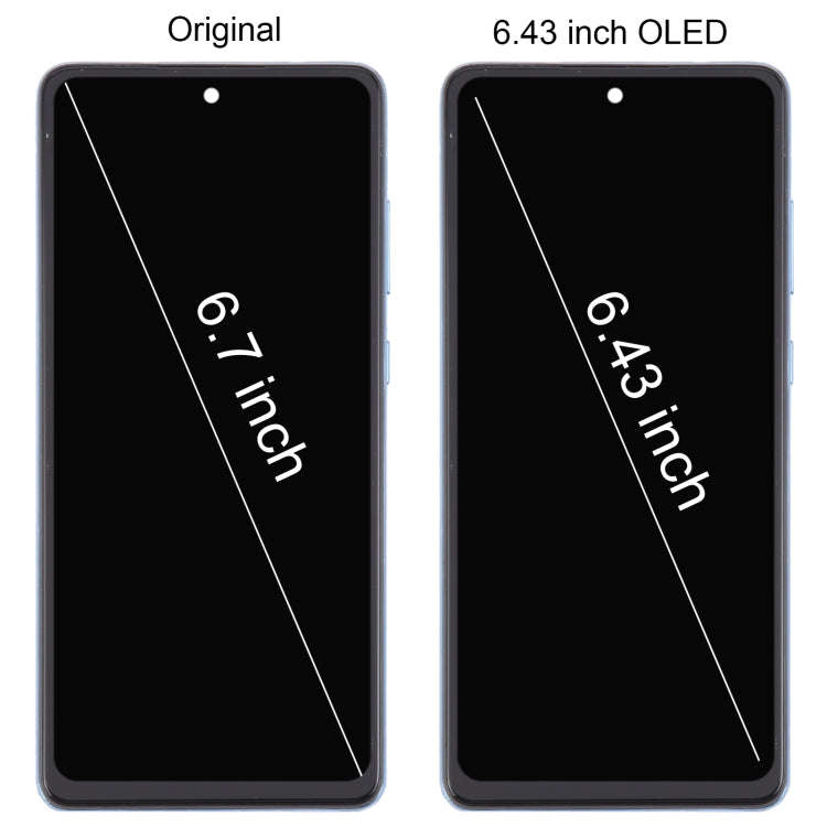 For Samsung Galaxy A72 4G SM-A725 6.43 inch OLED LCD Screen Digitizer Full Assembly with Frame (W...