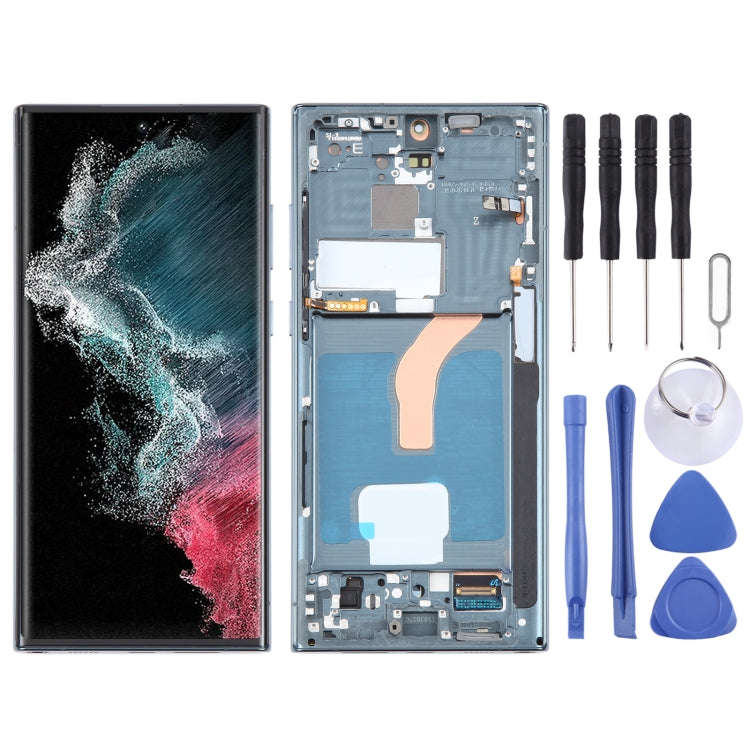 For Samsung Galaxy S22 Ultra 5G SM-S908B Original LCD Screen Digitizer Full Assembly with Frame (...