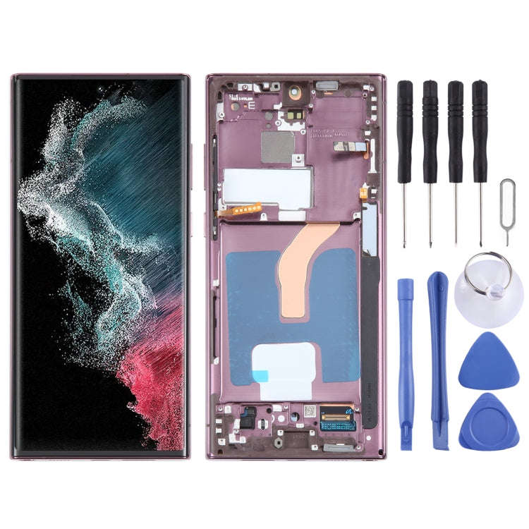 For Samsung Galaxy S22 Ultra 5G SM-S908B Original LCD Screen Digitizer Full Assembly with Frame (...