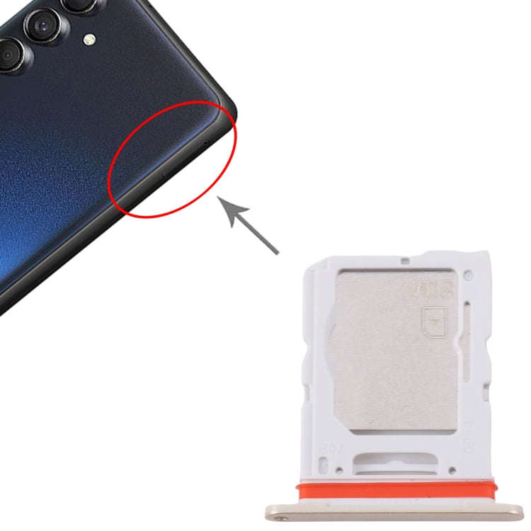 For Samsung Galaxy M55 SM-M556B Original SIM Card Tray + SIM Card Tray / Micro SD Card Tray (Gold)