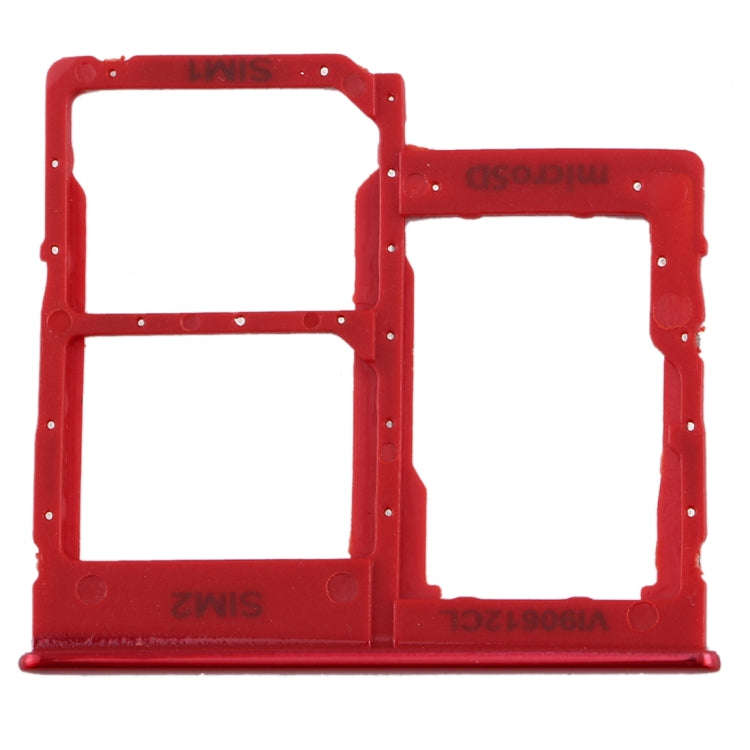For Galaxy A40 SIM Card Tray + SIM Card Tray + Micro SD Card Tray (Red)