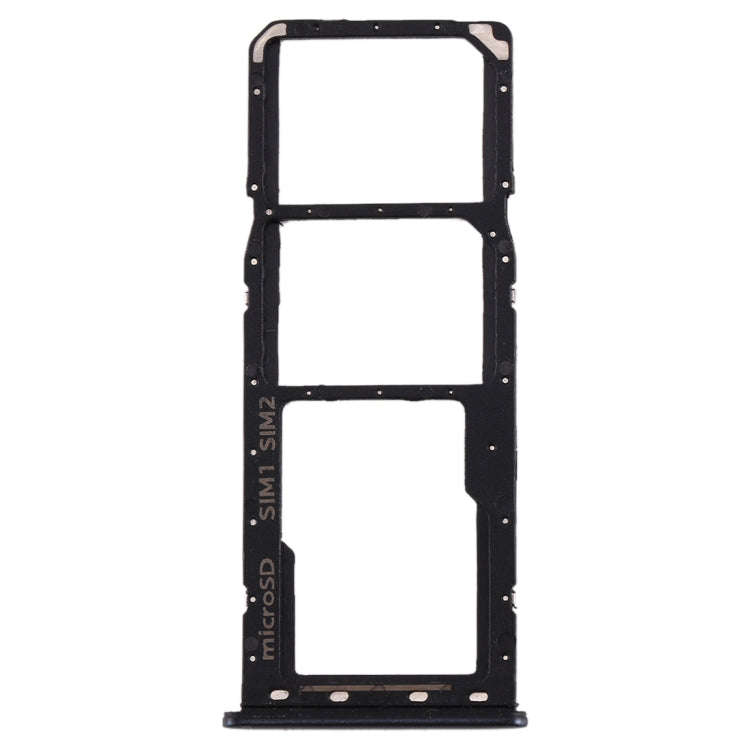 For Galaxy A20 A30 A50 SIM Card Tray + SIM Card Tray + Micro SD Card Tray (Black)