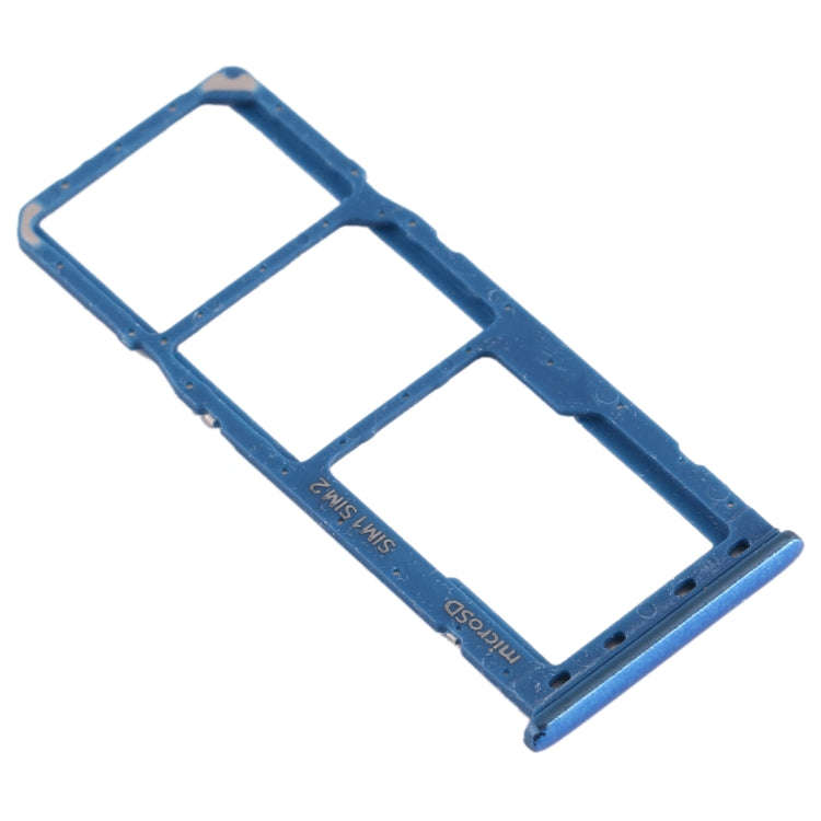 For Galaxy A20 A30 A50 SIM Card Tray + SIM Card Tray + Micro SD Card Tray (Blue)