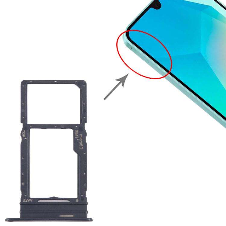 For Samsung Galaxy A16 SM-A165F Original SIM Card Tray + Micro SD Card Tray (Black)