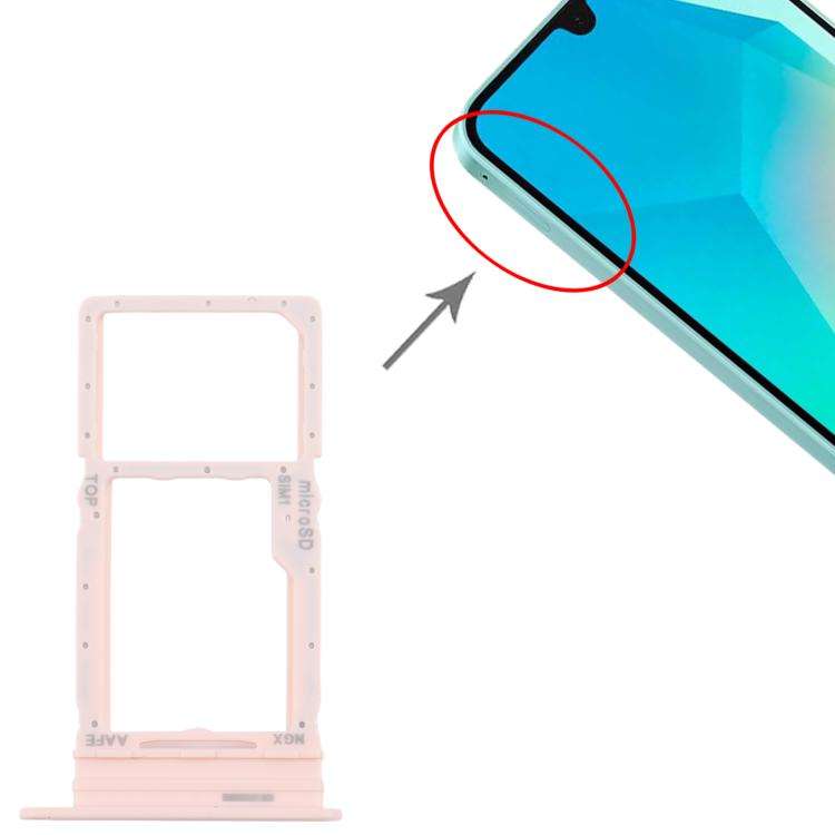For Samsung Galaxy A16 SM-A165F Original SIM Card Tray + Micro SD Card Tray (Pink)