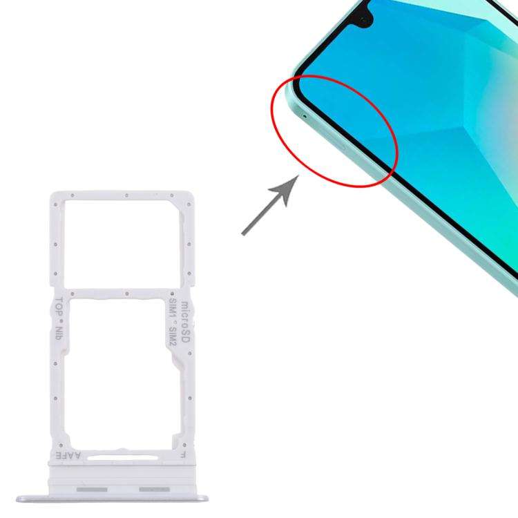 For Samsung Galaxy A16 SM-A165F Original SIM Card Tray + SIM / Micro SD Card Tray (Silver)