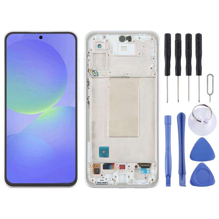 For Samsung Galaxy A36 SM-A366B Original LCD Screen Digitizer Full Assembly with Frame (Silver)