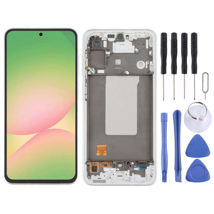 For Samsung Galaxy A56 SM-A566B Original LCD Screen Digitizer Full Assembly with Frame (Silver)