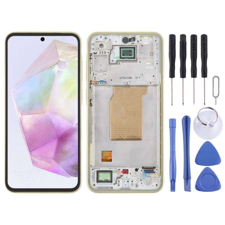 For Samsung Galaxy A35 SM-A356B Original LCD Screen Digitizer Full Assembly with Frame (Light Green)