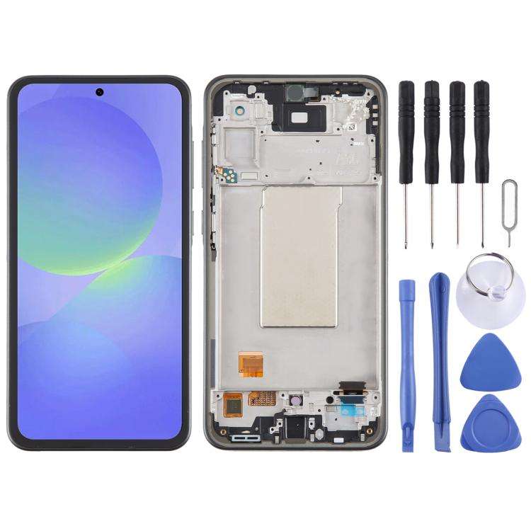 For Samsung Galaxy A36 SM-A366B 6.67 inch OLED LCD Screen Digitizer Full Assembly with Frame (Grey)