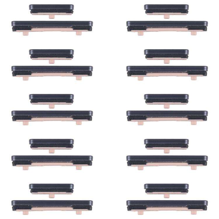 For Samsung Galaxy S25+ SM-S936B 10pcs Power Button and Volume Control Button (Black)