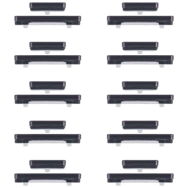 For Samsung Galaxy S23+ SM-S916B 10pcs Power Button and Volume Control Button (Black)