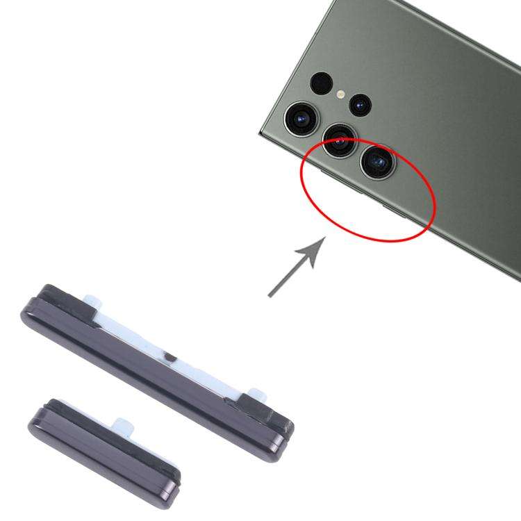 For Samsung Galaxy S23 Ultra SM-S918B 10pcs Power Button and Volume Control Button (Black)