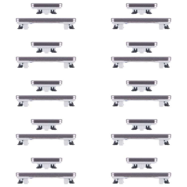 For Samsung Galaxy A56 SM-A566B 10pcs Power Button and Volume Control Button (Grey)