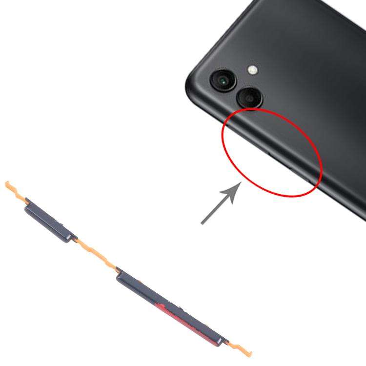 For Samsung Galaxy A04 SM-A045F 10pcs Power Button and Volume Control Button (Black)