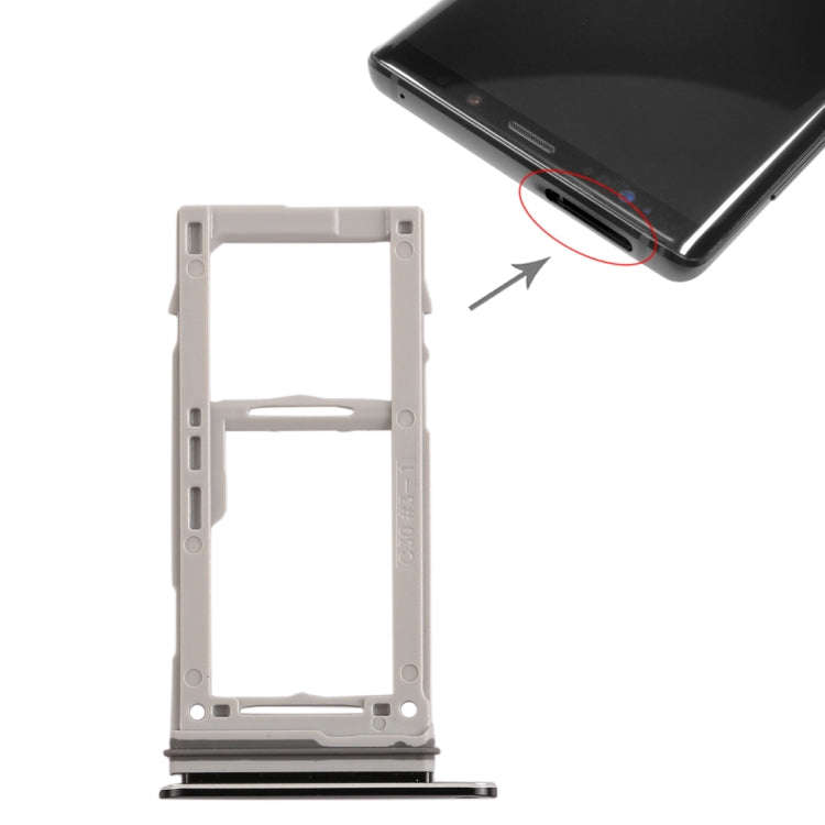 For Galaxy Note9 SIM Card Tray + SIM Card Tray / Micro SD Card Tray (Black)