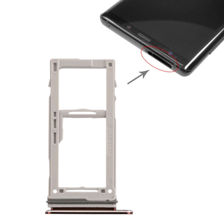 For Galaxy Note9 SIM Card Tray + SIM Card Tray / Micro SD Card Tray (Gold)