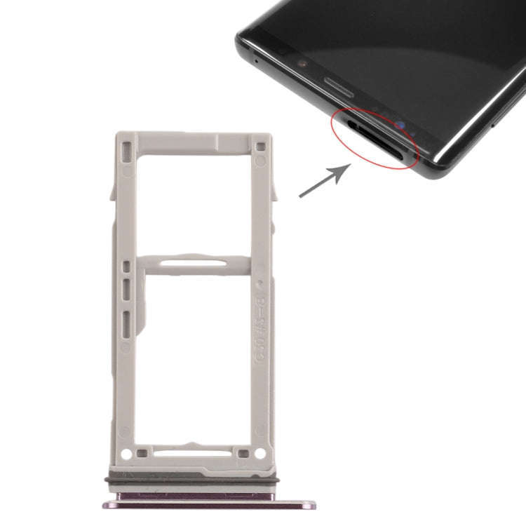 For Galaxy Note9 SIM Card Tray + SIM Card Tray / Micro SD Card Tray (Purple)