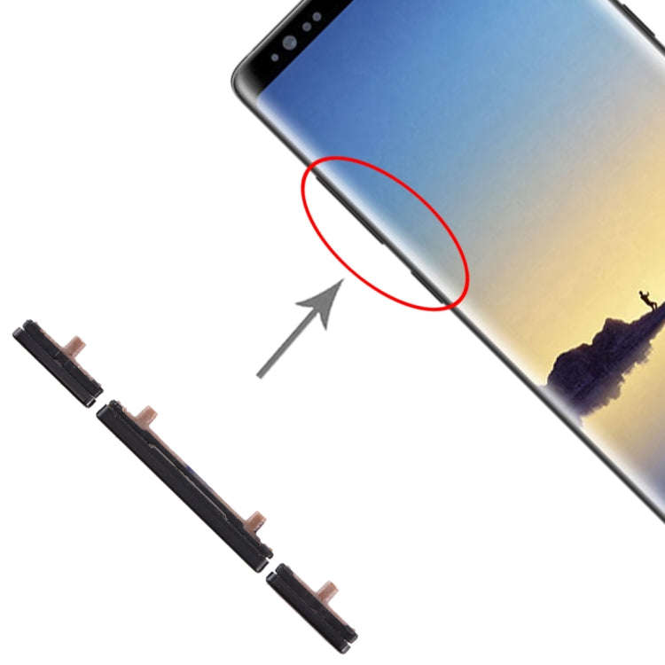 For Galaxy Note 8 10 Set Side Keys(Black)