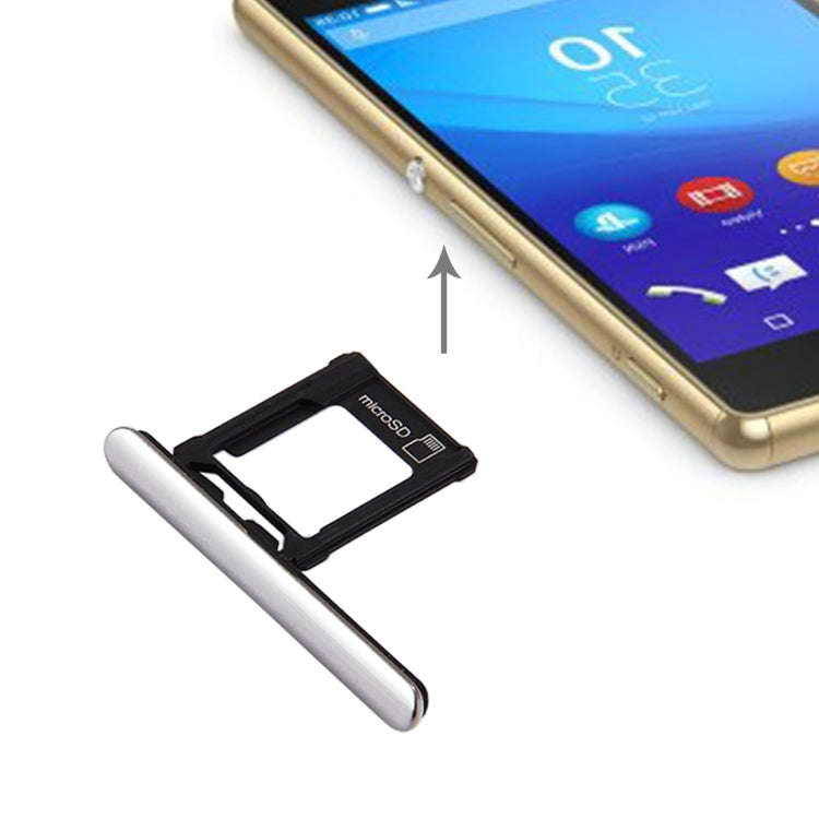 Micro SD Card Tray + Card Slot Port Dust Plug for Sony Xperia XZ Premium (Single SIM Version)(Sil...