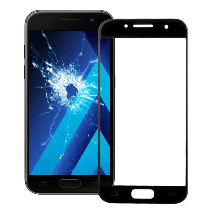 For Galaxy A3 (2017) / A320  Front Screen Outer Glass Lens (Black)