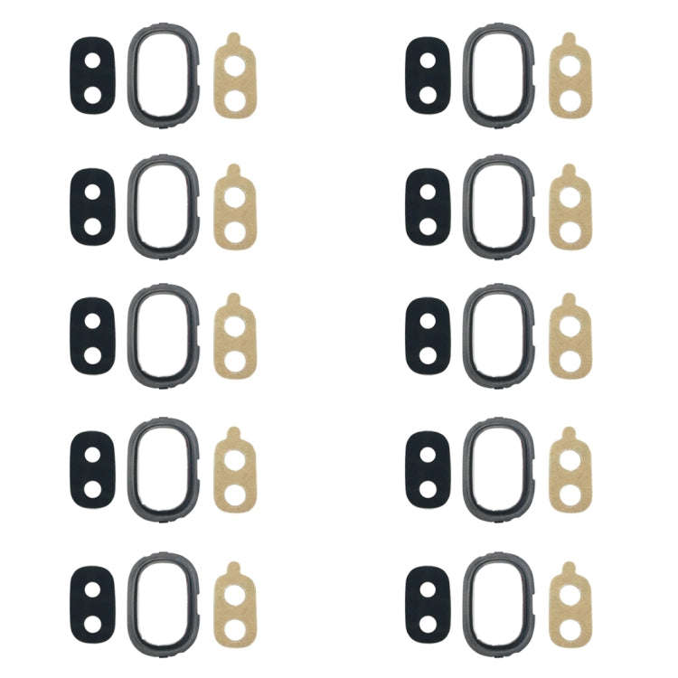 For Galaxy J4, J400F/DS, J400G/DS 10pcs Back Camera Bezel with Lens Cover & Adhesive (Black)