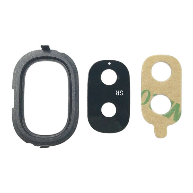 For Galaxy J4, J400F/DS, J400G/DS 10pcs Back Camera Bezel with Lens Cover & Adhesive (Black)