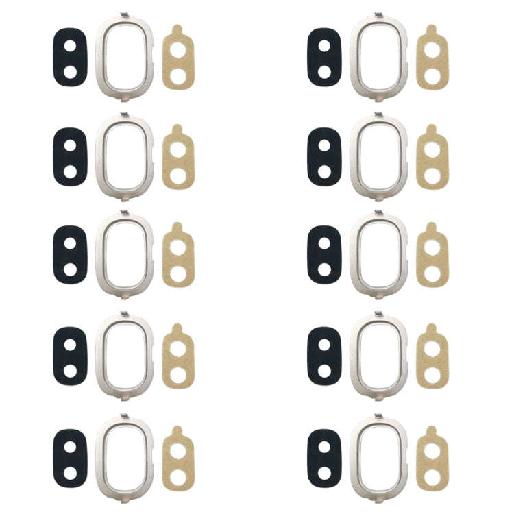 For Galaxy J4, J400F/DS, J400G/DS 10pcs Back Camera Bezel with Lens Cover & Adhesive (Gold)