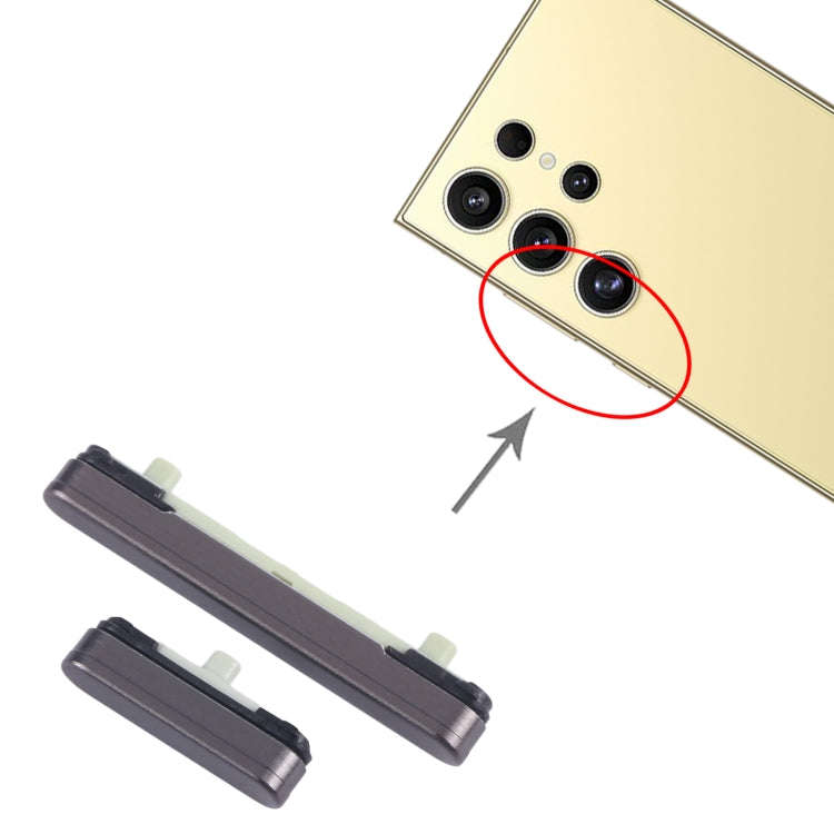 For Samsung Galaxy S24 Ultra SM-S928B 10pcs Original Power Button and Volume Control Button (Black)