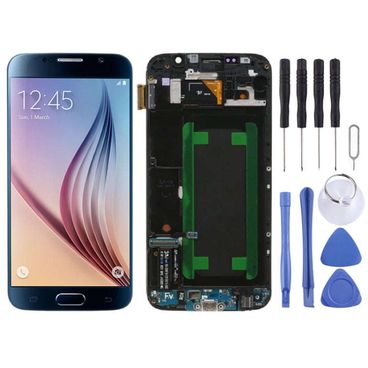 Original Super AMOLED LCD Screen For Samsung Galaxy S6 SM-G920F Digitizer Full Assembly with Fram...