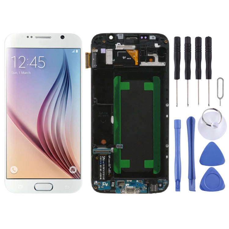 Original Super AMOLED LCD Screen For Samsung Galaxy S6 SM-G920F Digitizer Full Assembly with Fram...